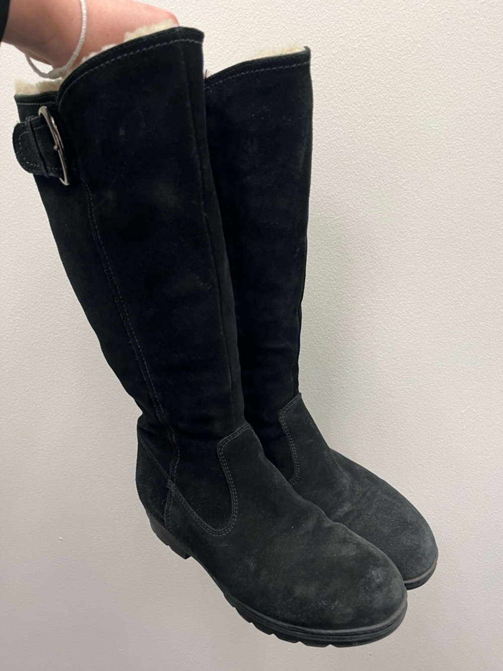 Vintage La Canadienne Suede Fur Lined Boots
